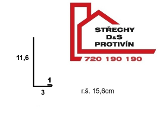 Podkladní lemování rš: 156mm délka 2m